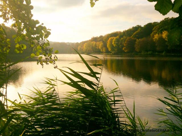 Coucher de soleil sur les Lacs de la Folie à Contrexéville